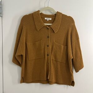 Madewell Turmeric M Slouchy Short Sleeve Sweater